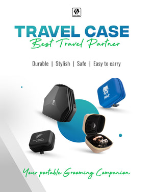 Travel case: Best Travel Partner Durable, stylish, safe, and easy to carry.Your portable grooming companion.Click here to explore blades and accessories category